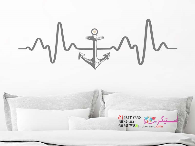 برچسب دیواری طرح موج لنگر_عکس عکس برچسب دیواری طرح موج لنگر