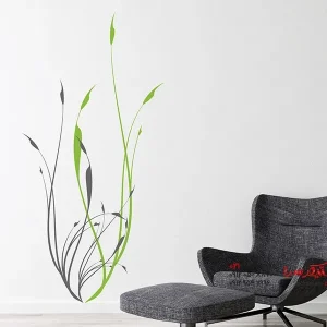 تصویر برچسب دیواری طرح نی