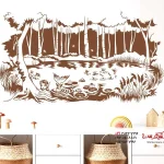 برچسب دیواری طرح نیلوفر آبی مسحور برکه