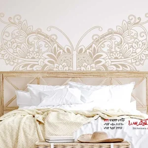 برچسب دیواری طرح پروانه برای بالای تاج تخت، بالای کاناپه یا مبل و تاج تخت