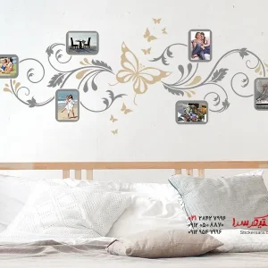 برچسب دیواری طرح پروانه و قاب عکس
