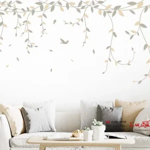 عکس برچسب دیواری طرح پیچک ملیله دوزی