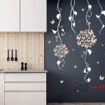عکس برچسب دیواری طرح پیچک پروانه