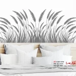 برچسب دیواری طرح چمن نی