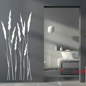 عکس برچسب دیواری طرح چمن نیزار