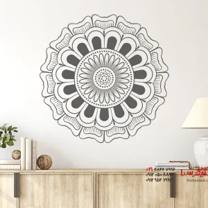 برچسب دیواری طرح گل ماندالا