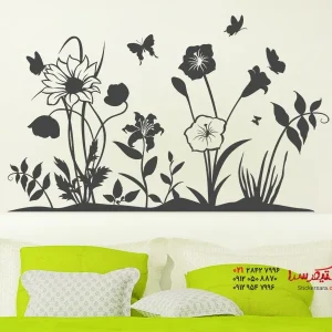 عکس برچسب دیواری طرح گل و گیاه