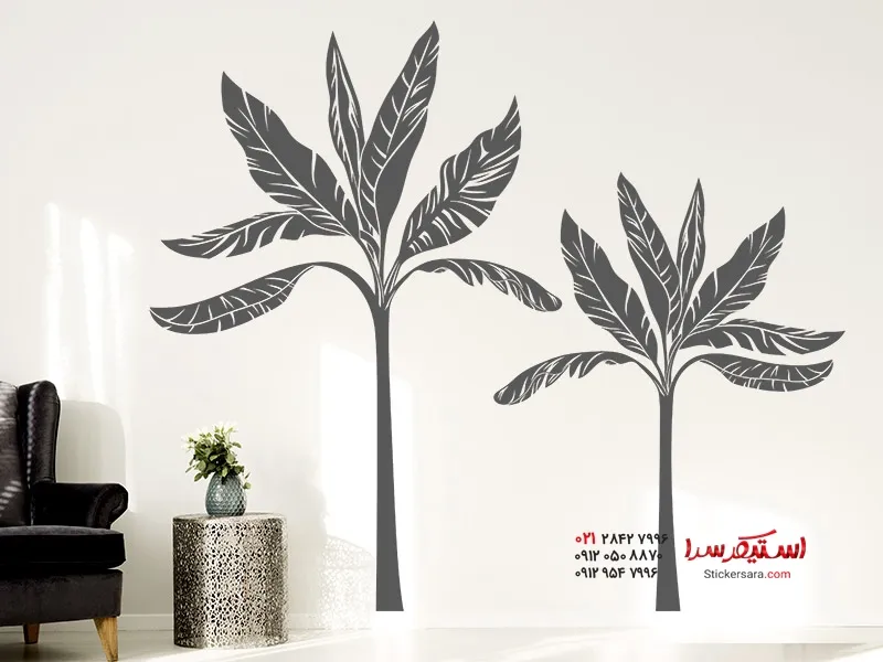 برچسب دیواری طرح گیاه موز1_886 برچسب دیواری طرح گیاه موز1