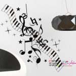 عکس برچسب دیواری طرح نت موسیقی