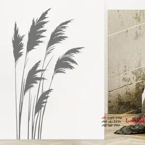 عکس برچسب دیواری علف نی در باد