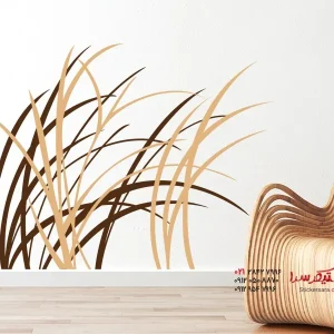 عکس برچسب دیواری علف‌ها در باد