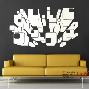 عکس برچسب دیواری عناصر سه بعدی رترو