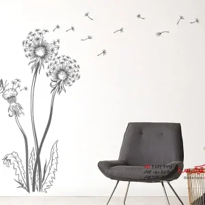 عکس برچسب دیواری قاصدک با پروانه