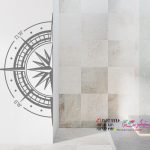 عکس برچسب دیواری قطب نما نیمه