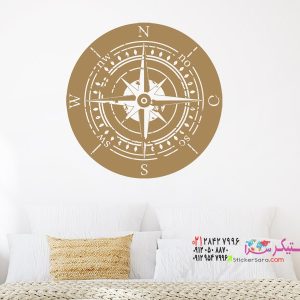 عکس برچسب دیواری قطب نمای قدیمی