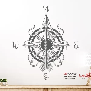برچسب دیواری قطب‌نمای بوهو