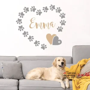 برچسب دیواری قلب ساخته شده از طرح پنجه