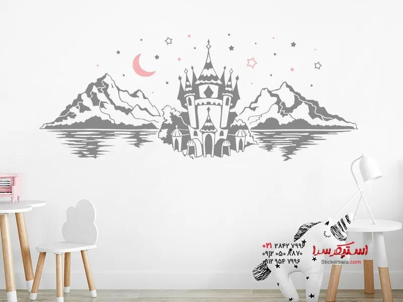 برچسب دیواری قلعه رویایی در کوهستان_3 برچسب دیواری قلعه رویایی در کوهستان