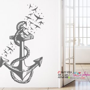 عکس برچسب دیواری لنگر با طرح پرندگان