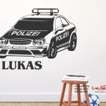 برچسب دیواری ماشین پلیس با نام