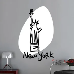 عکس برچسب دیواری مجسمه آزادی دو رنگ