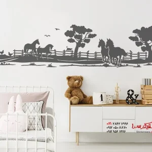 برچسب دیواری محوطه اسب