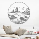 برچسب دیواری مرغ دریایی ساحل صخره‌ای