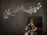 عکس برچسب دیواری موسیقی اولین عشق من بود..._