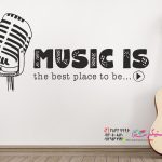 عکس برچسب دیواری موسیقی بهترین مکان است