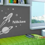 برچسب دیواری موشک با اسم دلخواه