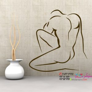 عکس برچسب دیواری نمای ژست مردانه شهوانی