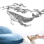 برچسب دیواری نهنگ در دریا