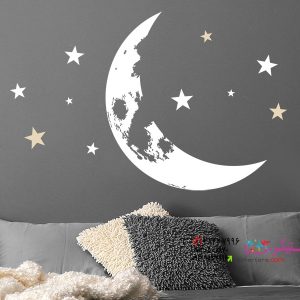 عکس برچسب دیواری هلال ماه و ستاره