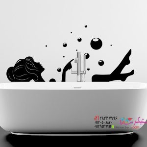 برچسب دیواری وان حمام طرح پری دریایی