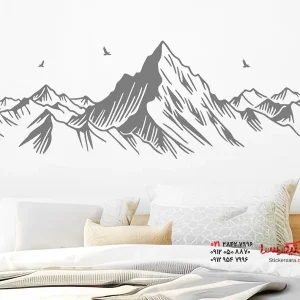 عکس برچسب دیواری پانورامای کوهستان