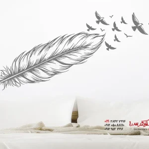 برچسب دیواری پر پرنده با طرح پرندگان