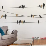 برچسب دیواری پرندگان نشسته