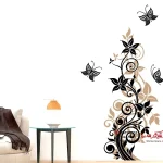 برچسب دیواری پیچک‌های دو رنگ