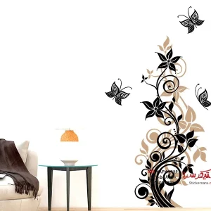 برچسب دیواری پیچک‌های دو رنگ