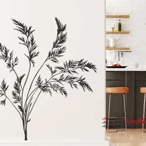 عکس برچسب دیواری چمن‌های وحشی منحنی