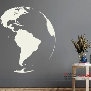 عکس برچسب دیواری کره زمین آمریکا