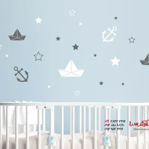 برچسب دیواری کشتی‌های لنگر ستاره‌ای