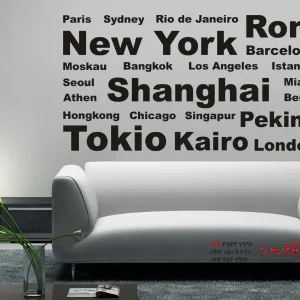 برچسب دیواری شهرهای بزرگ جهان