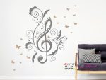 برچسب دیواری کلید سه‌گانه با پروانه