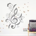 برچسب دیواری کلید سه‌گانه با پروانه