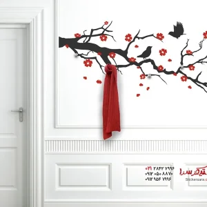 برچسب دیواری کمد لباس شاخه شکوفه گیلاس