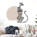 برچسب دیواری گربه بزرگ در غروب آفتاب