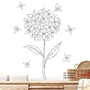 عکس برچسب دیواری گل ادریسی