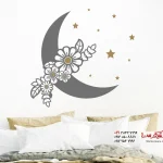 برچسب دیواری گل ماه با ستاره