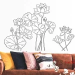 برچسب دیواری گل نیلوفر آبی